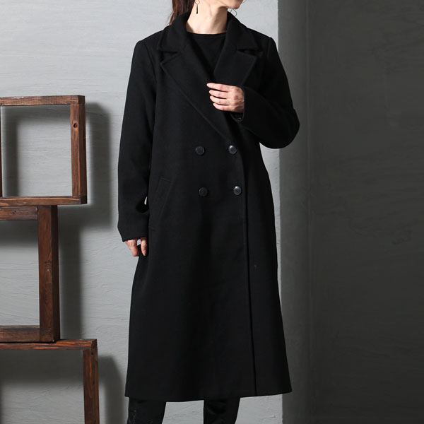 大きいサイズ】ダブルボタンロングチェスターコート 大きいサイズ