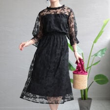【大きいサイズ】 花柄チュールレースワンピース 大きいサイズ レディース ワンピース 花柄 レース