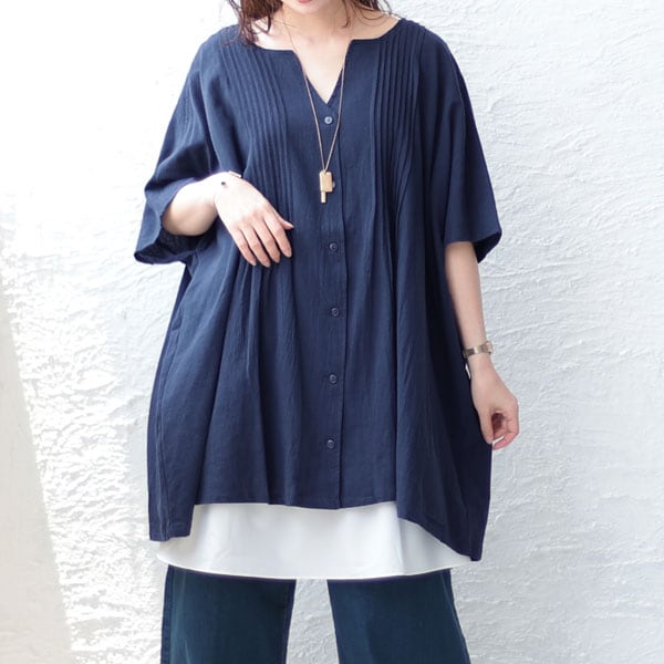 tobechicネイビーフリル袖リボンチュニック★size42★ tobechicネイビーフリル袖リボンチュニック☆size42☆