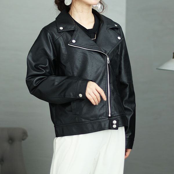 大草直子さんコラボ】ショート丈ライダースジャケット | オペーク