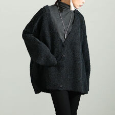 【大きいサイズ】 ミックスニットVネックドロップショルダーカーディガン 大きいサイズ レディース 秋