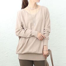 ゴールドジャパン(GOLDJAPAN)の【大きいサイズ】 Vネックドルマンニット 大きいサイズ レディース トップス ニット セーター 長袖