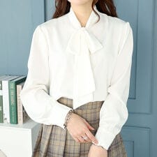 【大きいサイズ】 リボンタイブラウス 大きいサイズ レディース トップス ブラウス シャツ 長袖 冬