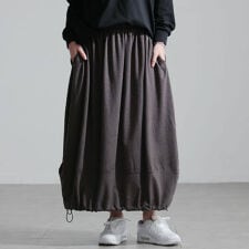 【大きいサイズ】 裏起毛裾ドロストバルーンスカート 大きいサイズ レディース スカート ボトムス 秋