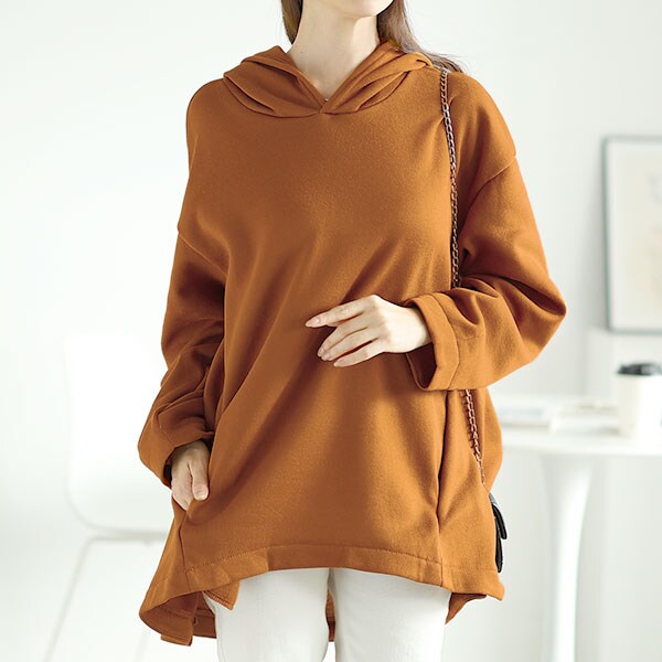 【大きいサイズ】 裏起毛ゆるコクーンパーカーチュニック 大きいサイズ レディース トップス パーカー