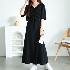 ゴールドジャパン(GOLDJAPAN)の【大きいサイズ】 前後2wayシャーリングクロップドブラウス＆キャミワンピース2点セット レディース