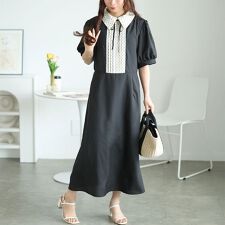 【大きいサイズ】 ドットピンタック切り替えリボンワンピース 大きいサイズ レディース ワンピース 春