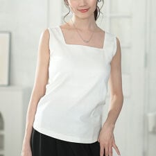 【大きいサイズ】 カップ付きコットンタンクトップ 大きいサイズ レディース インナー タンクトップ