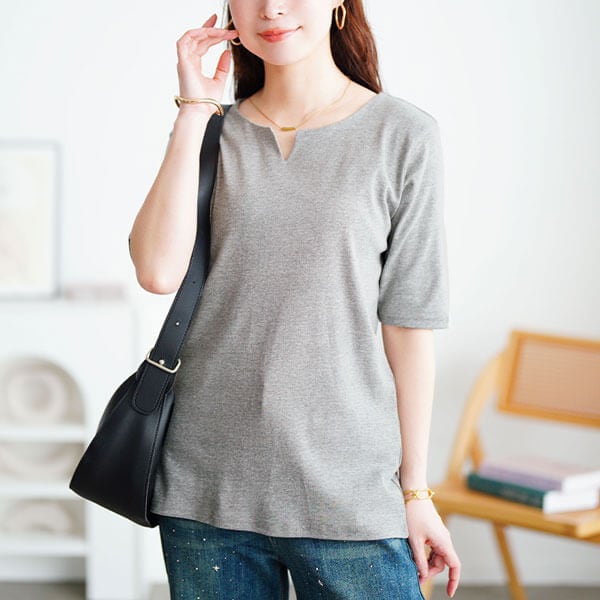 M-Lサイズ グレー系 カットソー レディース Tシャツ・カットソー (灰色・グレー系) の通販