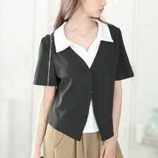 ゴールドジャパン(GOLDJAPAN)の【大きいサイズ】 カーディガンレイヤード風リブカットソー 大きいサイズ レディース トップス 半袖