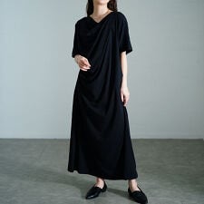 【大きいサイズ】 接触冷感ストレッチドレープワンピース 大きいサイズ レディース ワンピース ロング