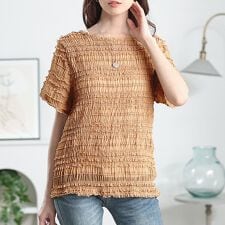 【大きいサイズ】 シフォンシャーリングプルオーバー 大きいサイズ レディース トップス カットソー