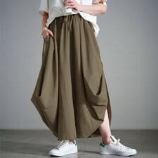 ゴールドジャパン(GOLDJAPAN)の【大きいサイズ】 2wayサイドボタンボリュームスカート 大きいサイズ レディース スカート ロング