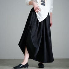 【大きいサイズ】 2wayサイドボタンボリュームスカート 大きいサイズ レディース スカート ロング