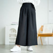 【大きいサイズ】 コットンタックワイドパンツ 大きいサイズ レディース ボトムス ズボン パンツ 春