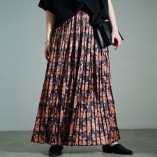 【大きいサイズ】 花柄プリーツスカート 大きいサイズ レディース スカート ボトムス ロング マキシ