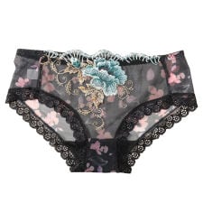 ゴールドジャパン(GOLDJAPAN)の【大きいサイズ】 花柄切替えシースルーショーツ 大きいサイズ レディース インナー 下着 ショーツ