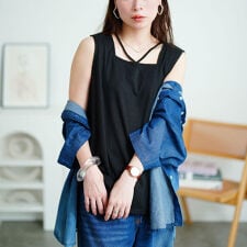 【大きいサイズ】 ホルターネックランダムリブタンクトップ 大きいサイズ レディース トップス タンク