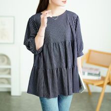【大きいサイズ】 接触冷感鹿の子ティアードチュニック 大きいサイズ レディース チュニック 5分袖