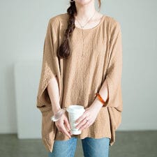 【大きいサイズ】 モモンガ風ジャガードドルマンカットソー 大きいサイズ レディース トップス 七分袖