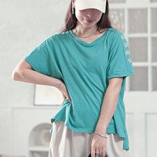 【大きいサイズ】 接触冷感花柄スリーブコットンTシャツ 大きいサイズ レディース トップス Tシャツ