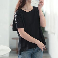 【大きいサイズ】 接触冷感花柄スリーブコットンTシャツ 大きいサイズ レディース トップス Tシャツ
