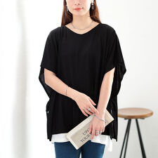 【大きいサイズ】 接触冷感サイドリボン重ね着風チュニック 大きいサイズ レディース チュニック 半袖