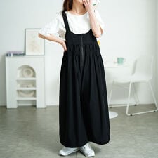 【大きいサイズ】 ウエストシャーリングサロペットパンツ 大きいサイズ レディース オールインワン 夏