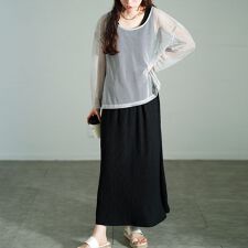 ゴールドジャパン(GOLDJAPAN)の【大きいサイズ】 メッシュプルオーバー＆ノースリーブワンピース2点セット 大きいサイズ レディース