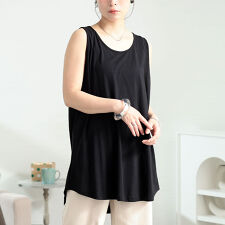 【大きいサイズ】 コットンロングタックトップ 大きいサイズ レディース トップス タンクトップ 夏服