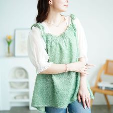 【大きいサイズ】 フリンジキャミドッキングチュニック 大きいサイズ レディース チュニック キャミ