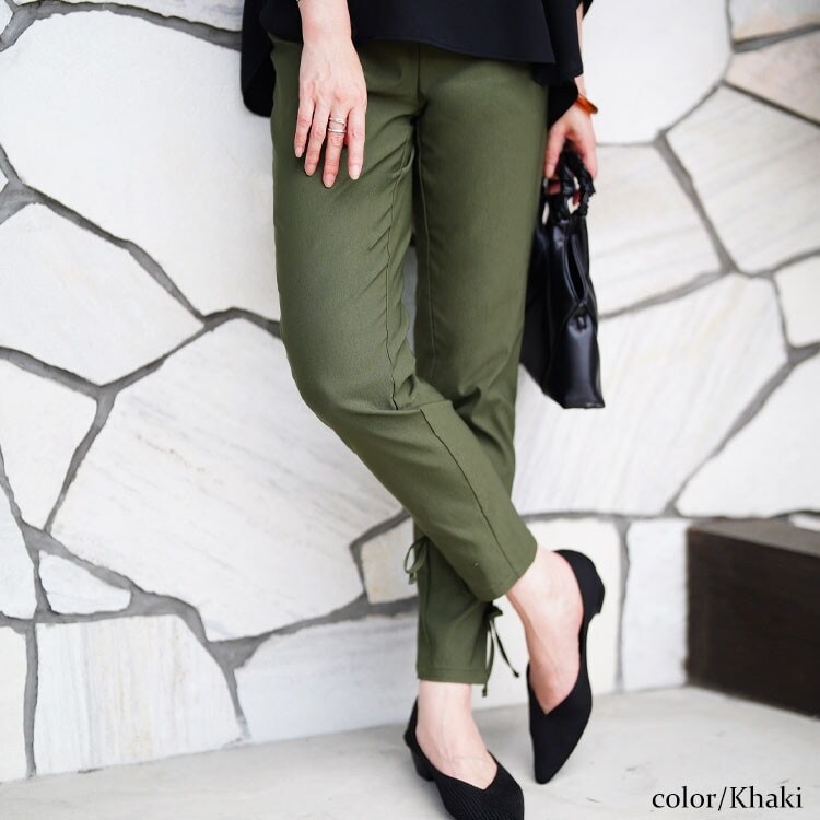 細見えシルエット】裾ベルテッド デザインチノパンツ | アンタイトル