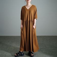 【大きいサイズ】 胸タックギャザー切り替えワイドワンピース 大きいサイズ レディース ワンピース 夏