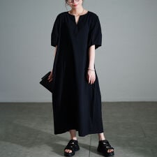 【大きいサイズ】 後ろピンタックコットンワンピース 大きいサイズ レディース ワンピース ロング 夏