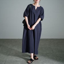 【大きいサイズ】 後ろピンタックコットンワンピース 大きいサイズ レディース ワンピース ロング 夏