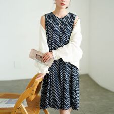 【大きいサイズ】 接触冷感花柄タックノースリーブワンピース 大きいサイズ レディース ワンピース 夏