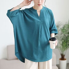 【大きいサイズ】 楊柳胸タックドルマンチュニック 大きいサイズ レディース チュニック ブラウス 夏