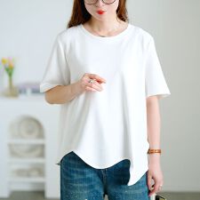 【大きいサイズ】 ウェーブ裾アシメTシャツ 大きいサイズ レディース トップス Tシャツ 半袖 夏服