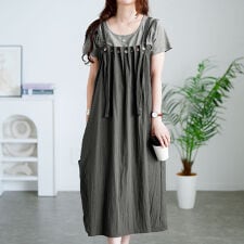 ゴールドジャパン(GOLDJAPAN)の【大きいサイズ】 半袖Tシャツ＆ボタンプリーツジャンパースカート 大きいサイズ レディース セット