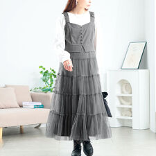 【大きいサイズ】 ティアードチュールジャンパースカート 大きいサイズ レディース ワンピース ロング