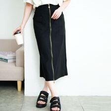 【大きいサイズ】 フロントハートZIPナロースカート 大きいサイズ レディース スカート ボトムス