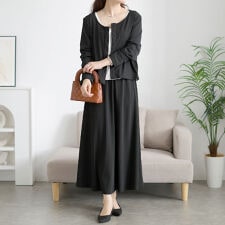 【大きいサイズ】 カーデ&タンクトップ&ロングスカート3点セット 大きいサイズ レディース アウター