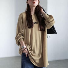 【大きいサイズ】 バックプリントビッグチュニック 大きいサイズ レディース チュニック 長袖 ロゴ