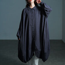 【大きいサイズ】 サイドコクーン変形シャツチュニック 大きいサイズ レディース チュニック ロング