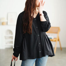 【大きいサイズ】 異素材切り替えペプラムチュニック 大きいサイズ レディース チュニック 長袖 秋服