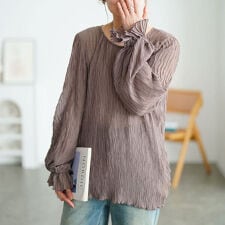 【大きいサイズ】 シアープリーツキャンディスリーブプルオーバー 大きいサイズ レディース トップス