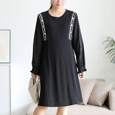 【大きいサイズ】 サイドラインフリル袖ワンピース 大きいサイズ レディース ワンピース 膝丈 長袖