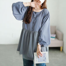 【大きいサイズ】 チュールドッキングペプラムチュニック 大きいサイズ レディース チュニック 長袖