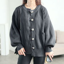 【大きいサイズ】 ビッグボタン畦編みニットカーディガン 大きいサイズ レディース トップス カーデ