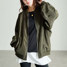 【大きいサイズ】 オーバーサイズMA-1ジャケット 大きいサイズ レディース アウター ジャケット